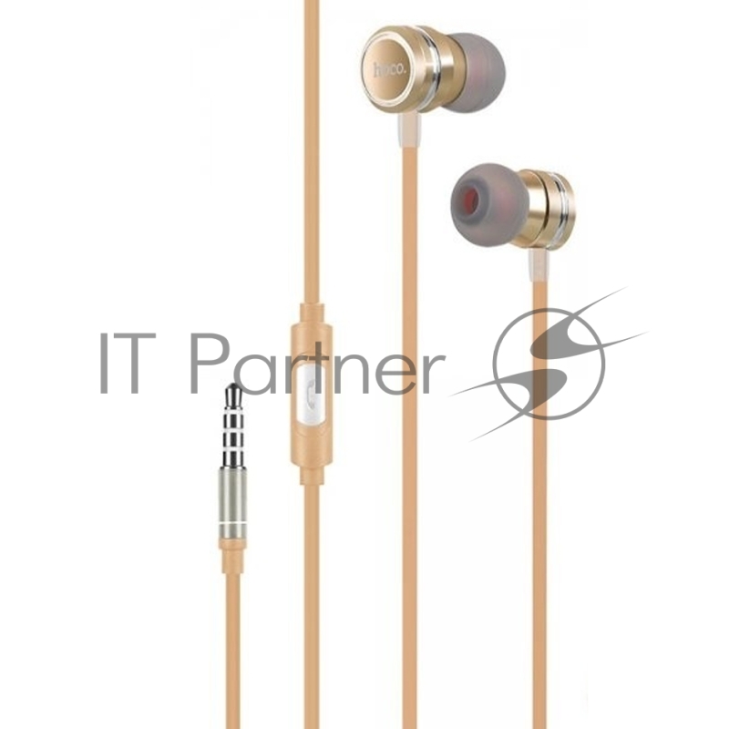 Проводные наушники-вставки с микрофоном Hoco M16 золотой