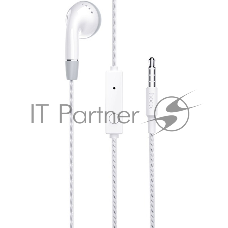Проводной наушник-вставка с микрофоном Hoco M61, белый