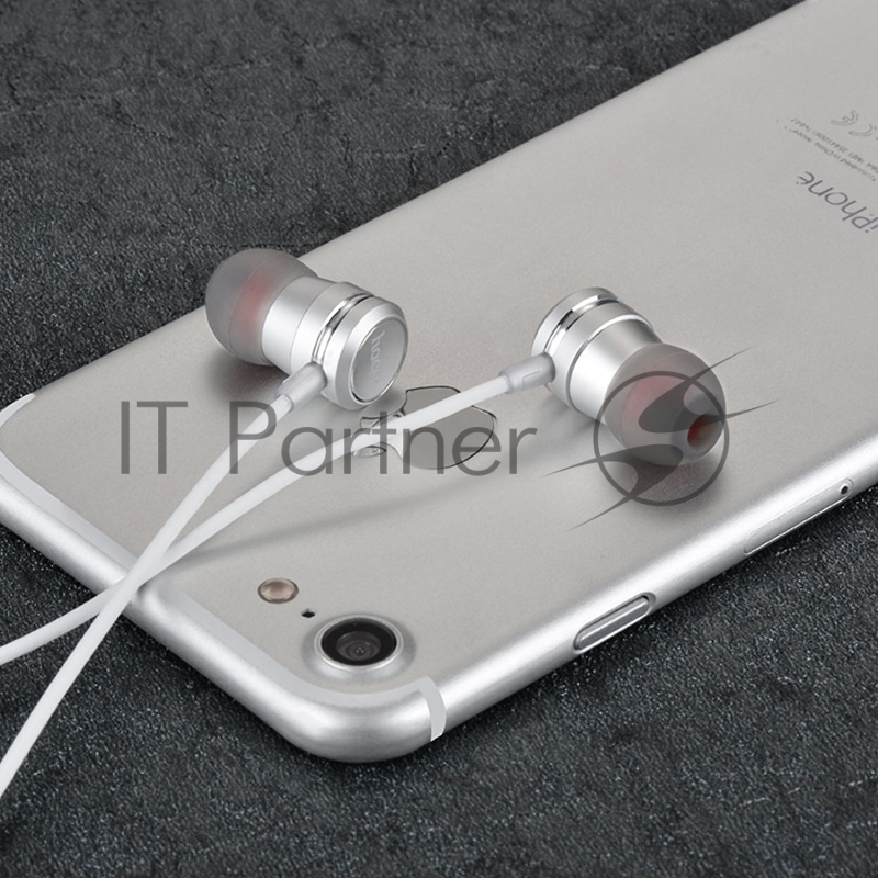 Проводные наушники-вставки с микрофоном Hoco M16 серебряный