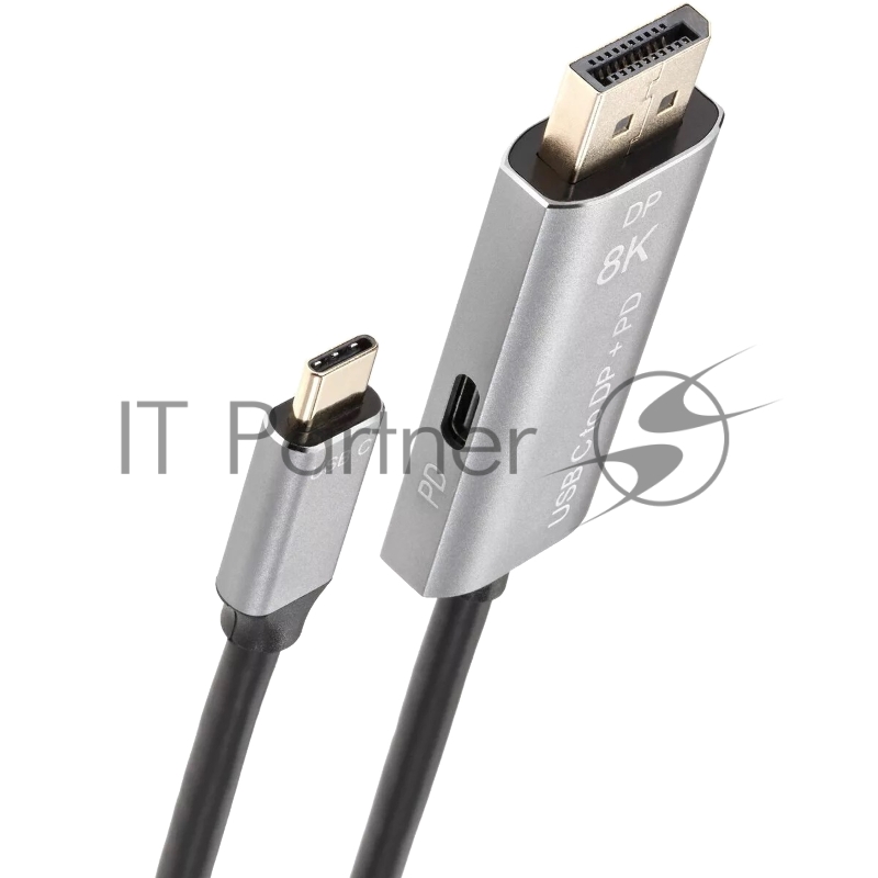 Кабель-адаптер USB Type-Cm --> DP1.4v (m) 8K@60Hz, PD 100W,1.8m , Alum Shell,VCOM <CU480MCPD-1.8M>