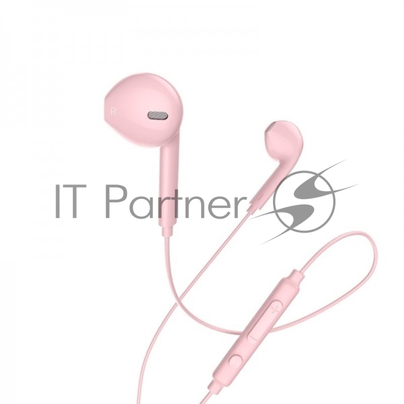 Проводные наушники-вставки с микрофоном Hoco M55, розовый