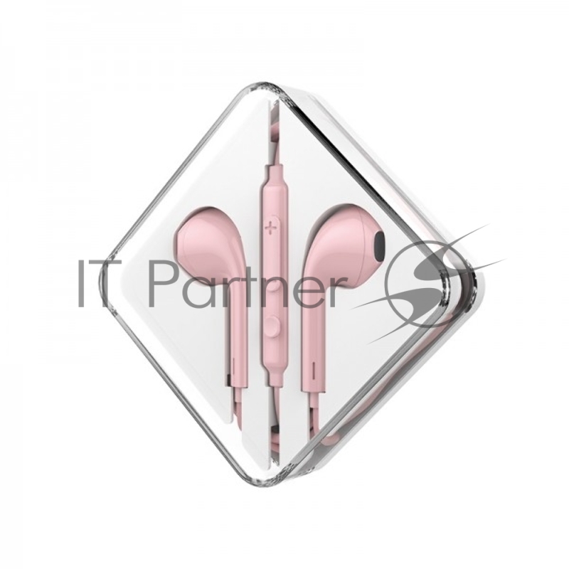 Проводные наушники-вставки с микрофоном Hoco M55, розовый