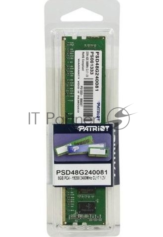 Модуль памяти Patriot DIMM DDR4 8GB PSD48G240081 {PC4-19200, 2400MHz}