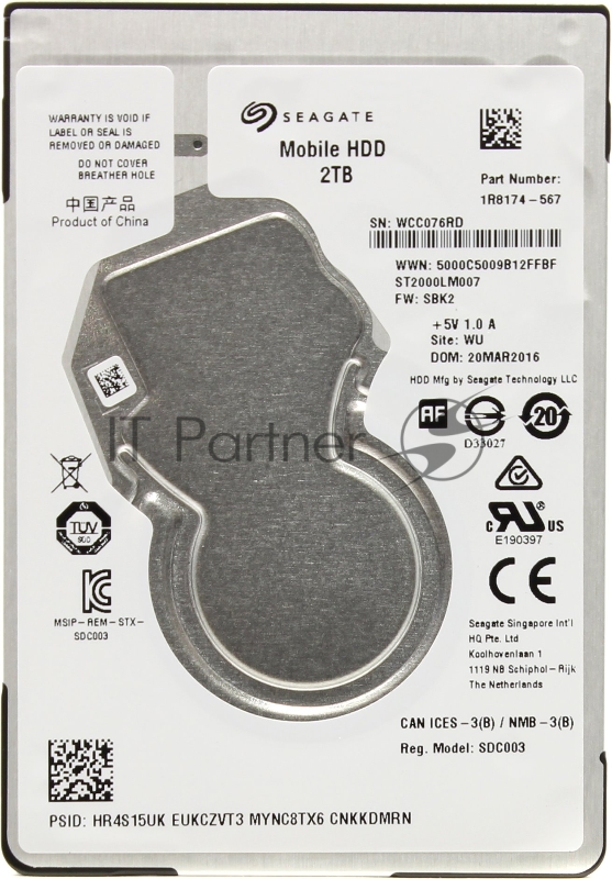 Жесткий диск Seagate Original SATA-III 2Tb ST2000LM007 (5400rpm) 128Mb 2.5