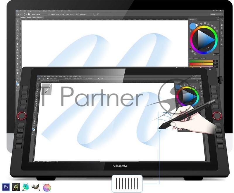 Графический планшет XP-Pen Artist 22R PRO FHD IPS LED USB Type-C черный