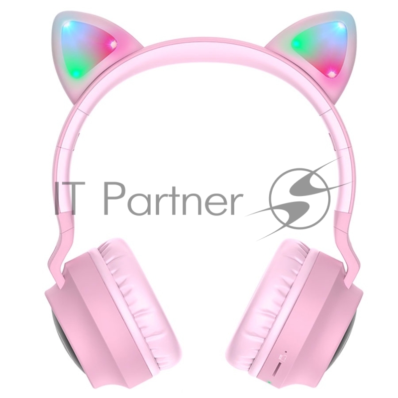 Полноразмерная гарнитура с кошачьими ушами беспроводная HOCO W27, розовый