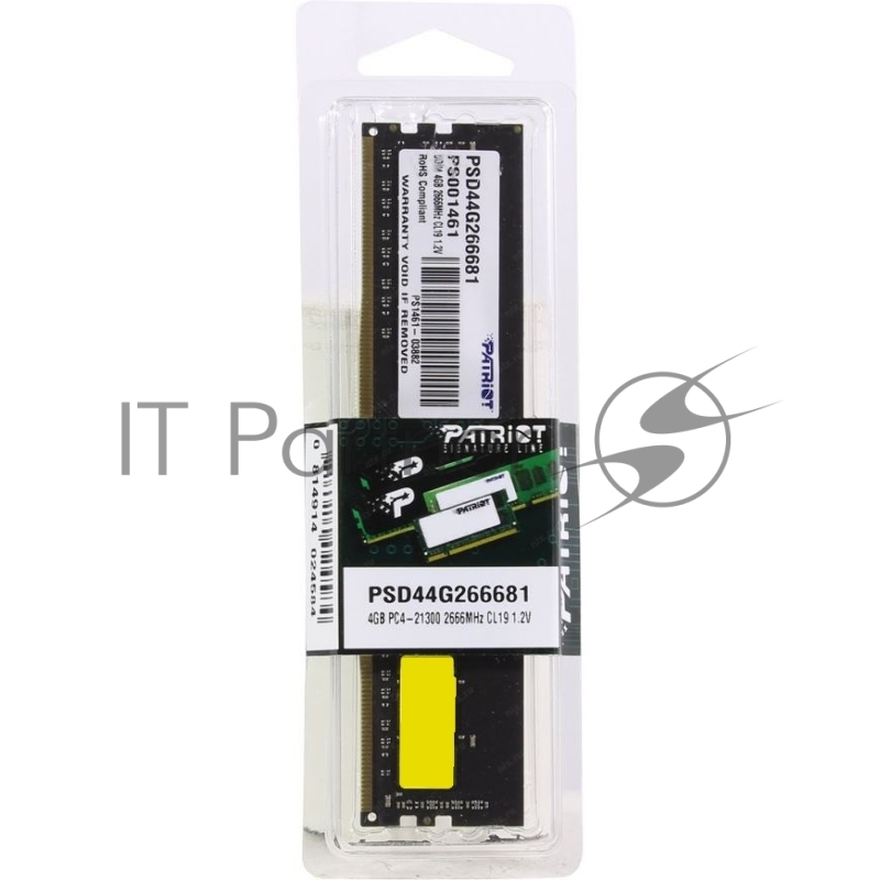 Модуль памяти Patriot DIMM DDR4 4GB PC21300 DDR4 PSD44G266681