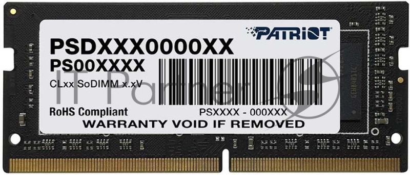 Модуль памяти SO-DIMM DDR 4 DIMM 4Gb PC21300, 2666Mhz, PATRIOT Signature (PSD44G266681S) (retail)