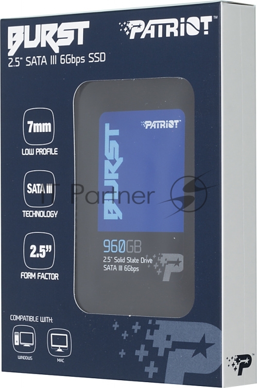 SSD жесткий диск SATA2.5 960GB BURST PBU960GS25SSDR PATRIOT