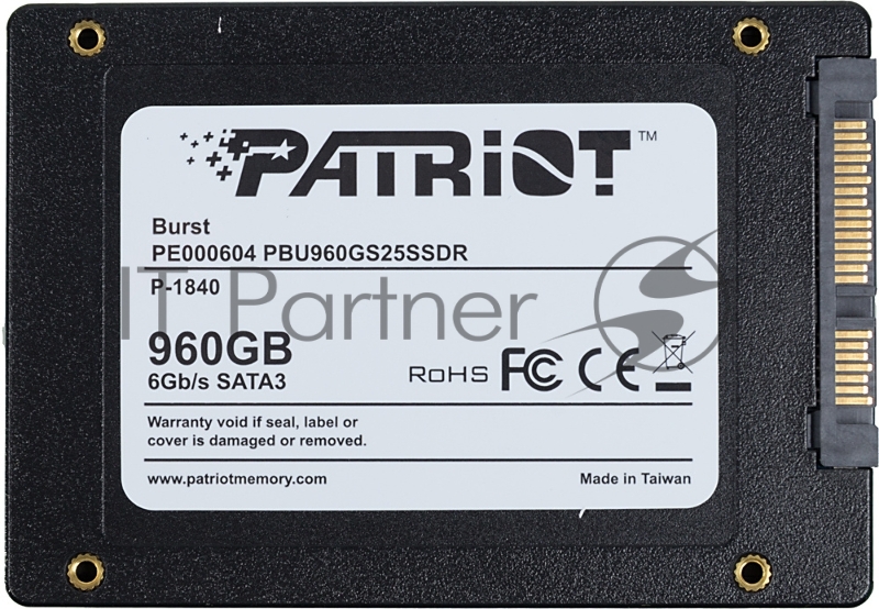 SSD жесткий диск SATA2.5 960GB BURST PBU960GS25SSDR PATRIOT