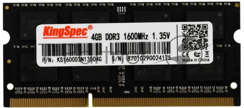 Память DDR3 4Gb 1600MHz Kingspec KS1600D3N13504G RTL PC3-12800 CL11 SO-DIMM 204-pin 1.35В