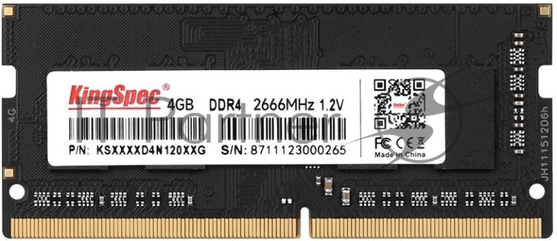 Память DDR4 4Gb 2666MHz Kingspec KS2666D4N12004G RTL PC3-12800 SO-DIMM 204-pin 1.35В