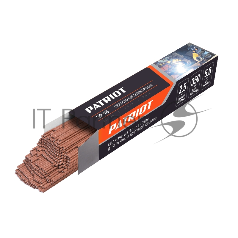 Электроды сварочные PATRIOT, марка ЭР 46, диам. 2,5мм, длина 350мм, уп. 5кг