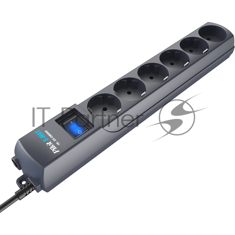 Сетевой фильтр Pilot S Max (5 euros + 1GP), 15A/3.5kVA, automatic, 7 m, graphite