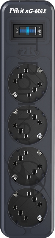 Сетевой фильтр Pilot sG-Max 5 outlets (GP), 15А/3.3 kVt, automatic circuit-breaker, 1.8 m, gfaphite