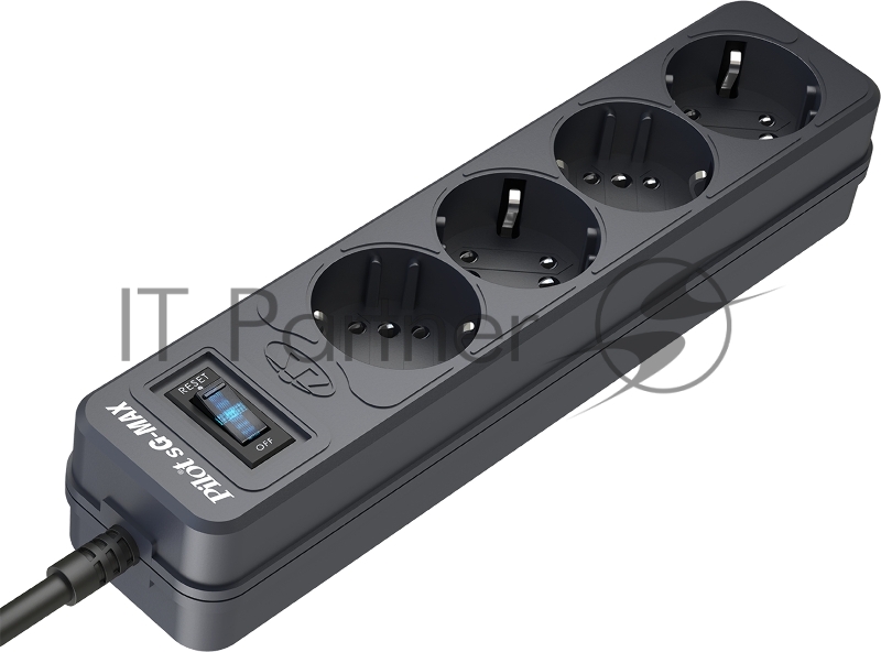 Сетевой фильтр Pilot sG-Max 5 outlets (GP), 15А/3.3 kVt, automatic circuit-breaker, 1.8 m, gfaphite