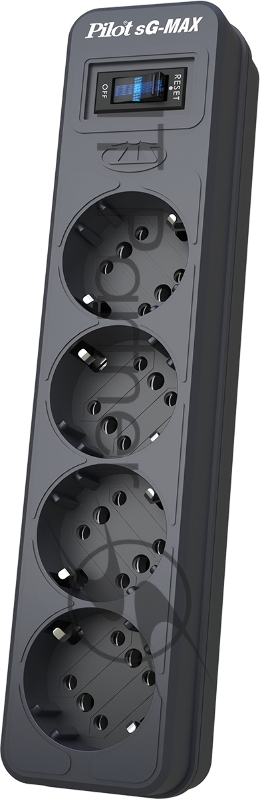 Сетевой фильтр Pilot sG-Max 5 outlets (GP), 15А/3.3 kVt, automatic circuit-breaker, 1.8 m, gfaphite