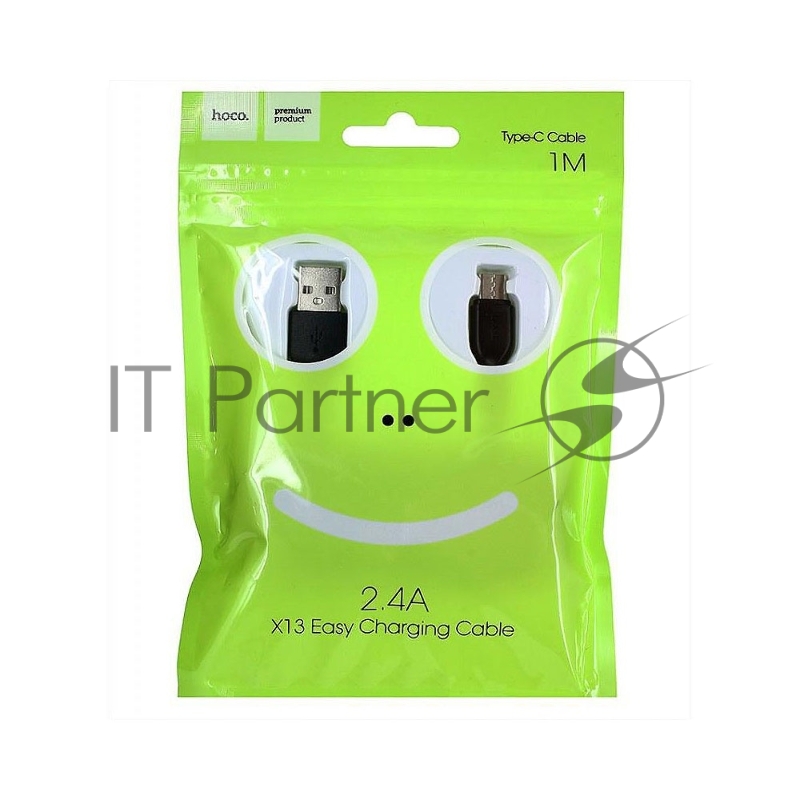 Кабель USB 2.0 hoco X13, AM/Type-C M, черный, 1м