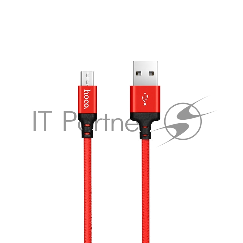 Кабель USB 2.0 hoco X14, AM/microBM, красно-черный, 1м