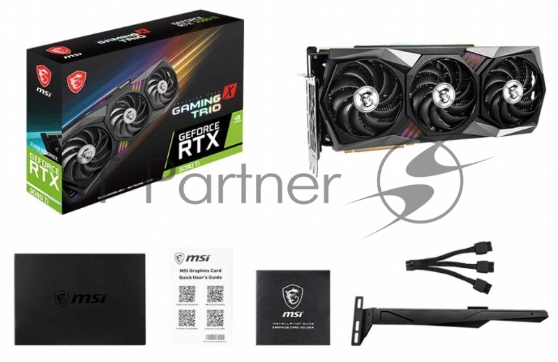 Видеокарта MSI PCI-E 4.0 RTX 3090 Ti GAMING X TRIO 24G NVIDIA GeForce RTX 3090TI 24576Mb 384 GDDR6X 1920/21000 HDMIx1 DPx3 HDCP Ret