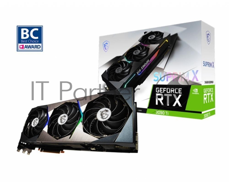 Видеокарта MSI PCI-E 4.0 RTX 3090 Ti SUPRIM X 24G NVIDIA GeForce RTX 3090TI 24576Mb 384 GDDR6X 1950/21000 HDMIx1 DPx3 HDCP Ret