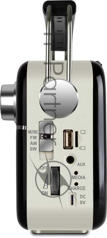 Радиоприёмник чёрный (4 Вт, FM/AM/SW, USB, SD/microSD, Bluetooth, 1200 мАч) SVEN SRP-505