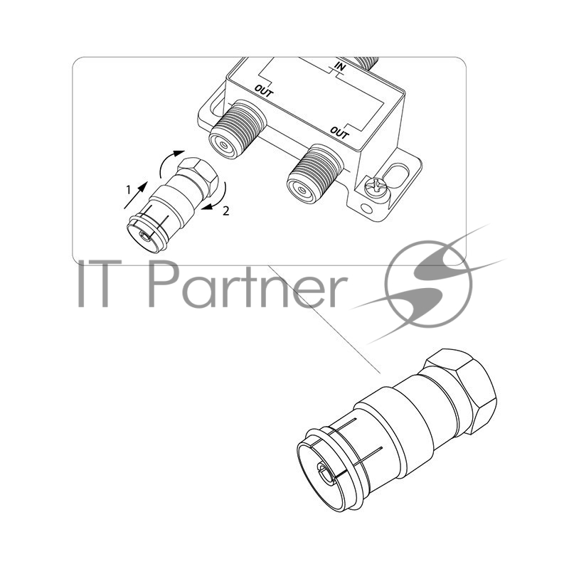 Переходник PROCONNECT (05-4362-4) ПЕРЕХОД штекер F - гнездо TV
