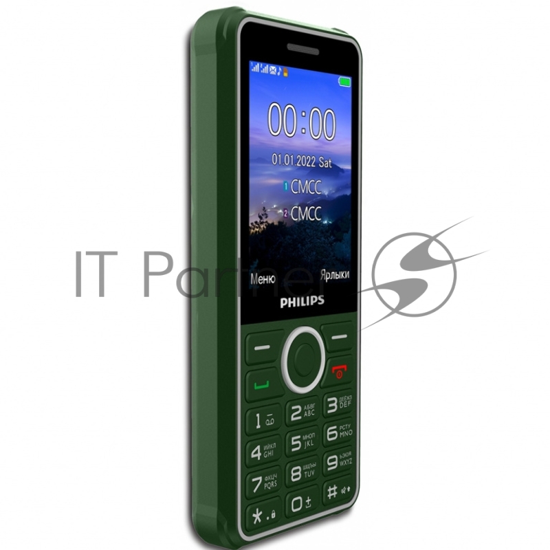 Мобильный телефон Philips E2301 Xenium зеленый моноблок 2Sim 2.8 240x320 0.3Mpix GSM900/1800 FM microSD