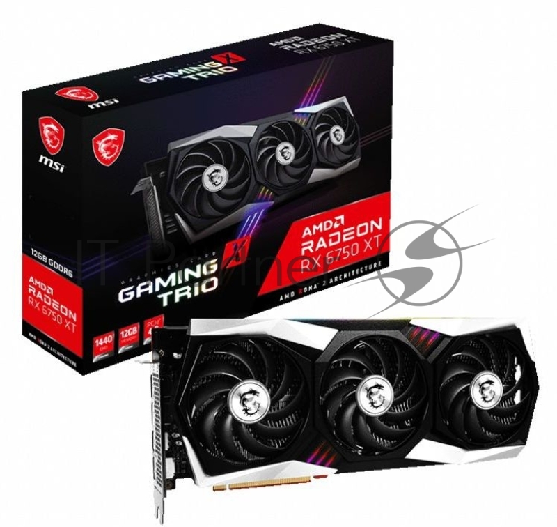 Видеокарта MSI PCI-E 4.0 RX 6750 XT GAMING X TRIO 12G AMD Radeon RX 6750XT 12288Mb 192 GDDR6 2424/16000 HDMIx1 DPx3 HDCP Ret