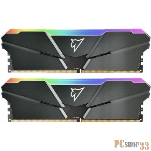 Модуль памяти DDR 4 DIMM 16Gb (8Gbx2) PC21300, 2666Mhz, Netac Shadow NTSRD4P26DP-16E, RGB, C19 Grey, с радиатором