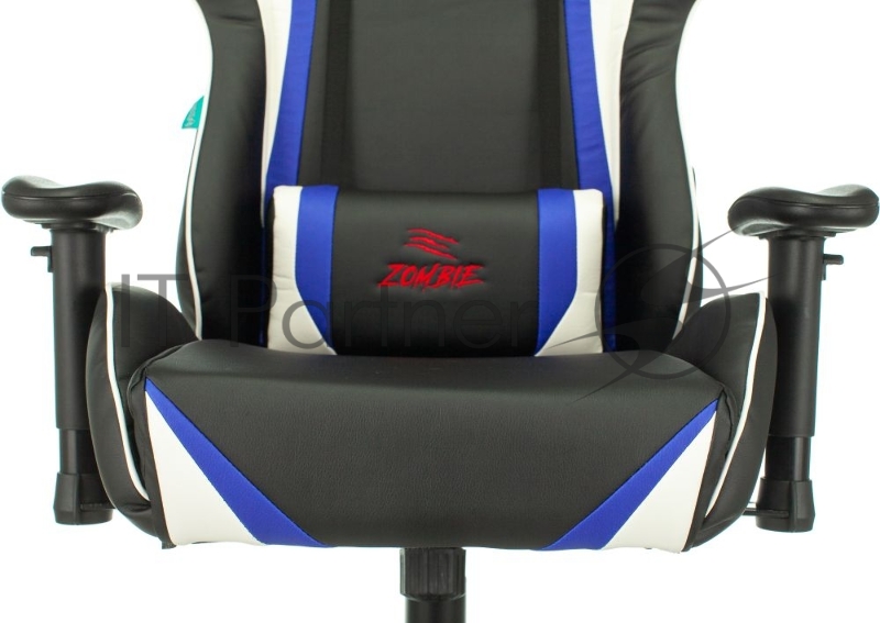 Кресло игровое Zombie Z4 черный/синий искусственная кожа крестовина