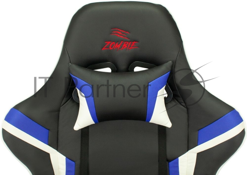 Кресло игровое Zombie Z4 черный/синий искусственная кожа крестовина