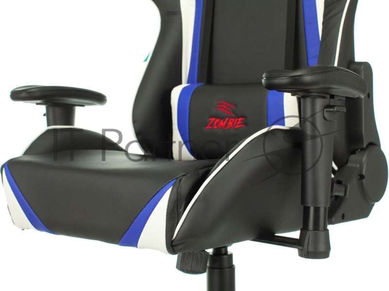 Кресло игровое Zombie Z4 черный/синий искусственная кожа крестовина
