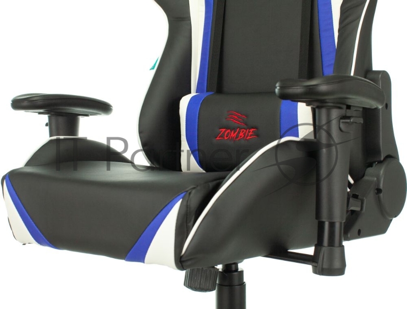 Кресло игровое Zombie Z4 черный/синий искусственная кожа крестовина