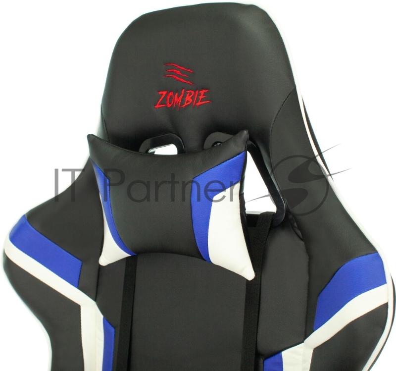 Кресло игровое Zombie Z4 черный/синий искусственная кожа крестовина