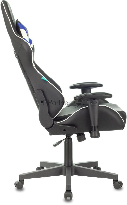 Кресло игровое Zombie Z4 черный/синий искусственная кожа крестовина