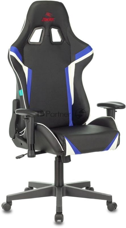Кресло игровое Zombie Z4 черный/синий искусственная кожа крестовина