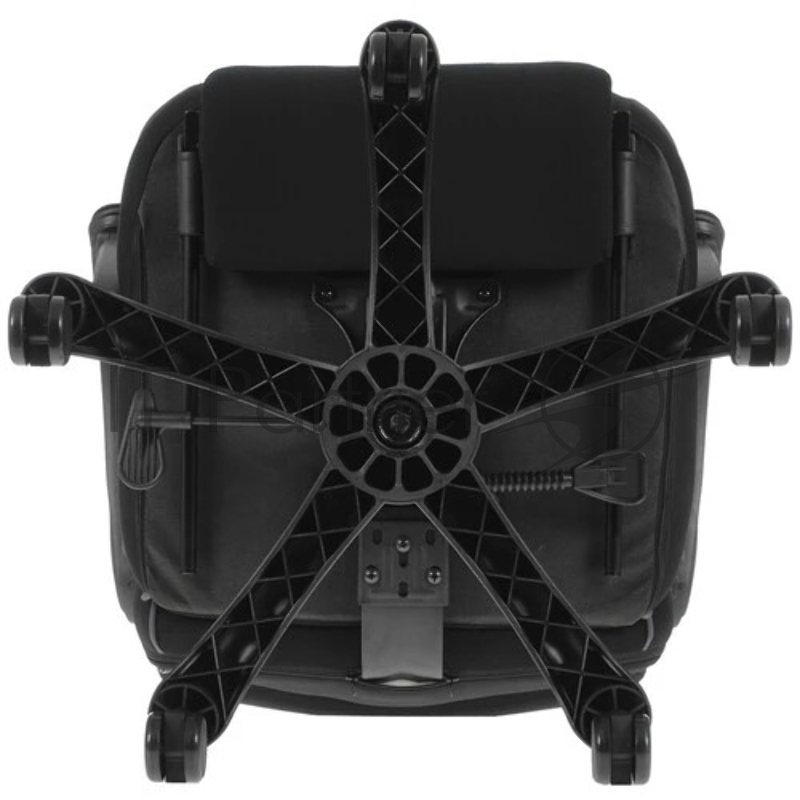 Игровое кресло Chairman game 35 чёрное/серое (ткань, пластик, газпатрон 4 кл, механизм качания, подставка для ног)