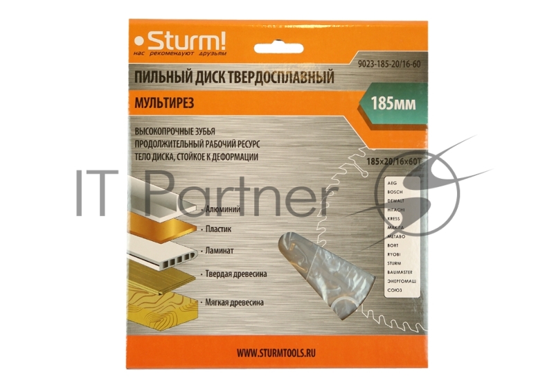 Диск Пильный Sturm! 9023-185-20/16-60, размер 185x20/16x60 зубьев Мульти рез