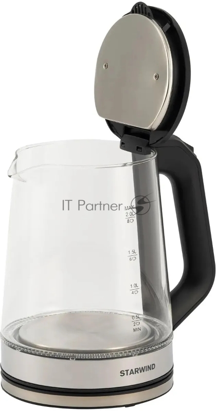 Чайник электрический Starwind SKG5778 2л. 2000Вт черный/прозрачный (корпус: стекло)
