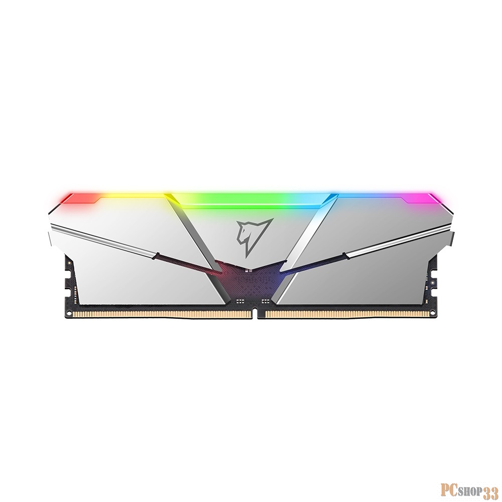 Модуль памяти DDR 5 DIMM 16Gb (8Gbx2), 4800Mhz, Netac NTSRD5P48DP-16S, RGB, CL40, Silver