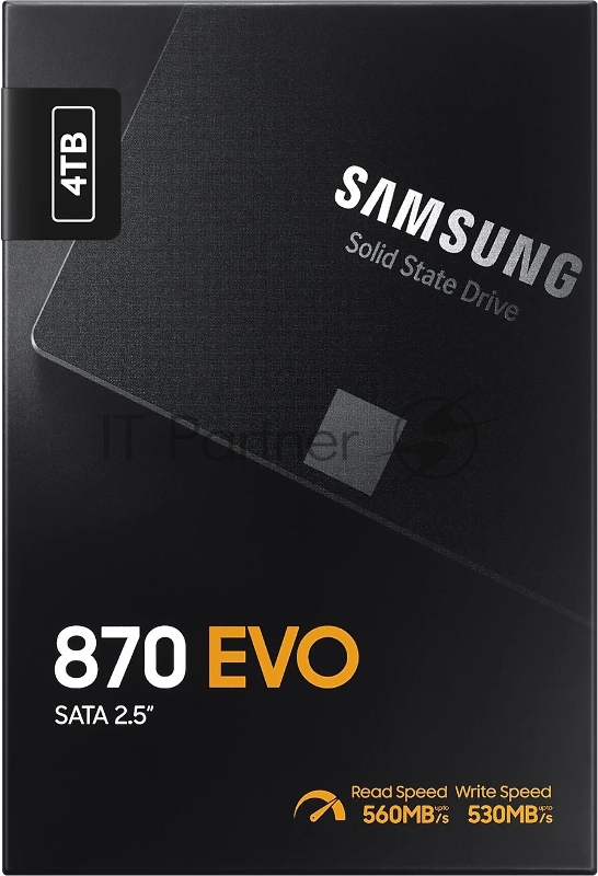 Твердотельный накопитель SSD 2.5 Samsung 4.0Tb 870 EVO Series <MZ-77E4T0B/EU> (SATA3, up to 560/530MBs, 98000 IOPs, 3D TLC, MKX, DDR4 4Gb, 7mm)