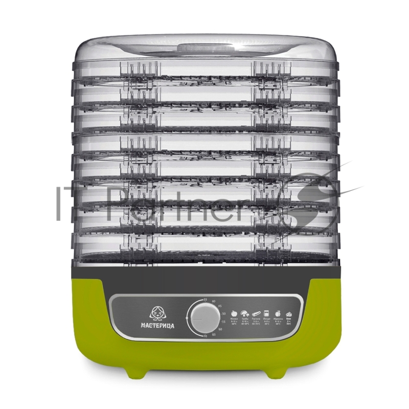 Сушилка для овощей с функциями приготовления йогурта и десертов + поддон для пастилы в подарок Мастерица EFD-1001VM оливковый с серым