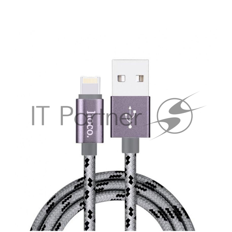 Кабель USB 2.0 hoco X2 текстильная оплетка, AM/Lightning M, матовый, 1м