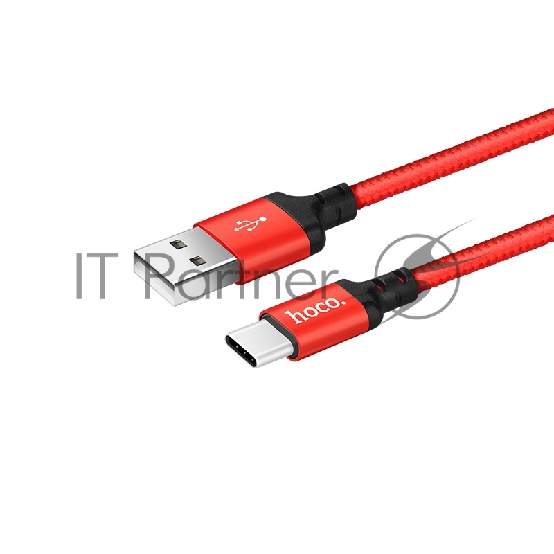 Кабель USB 2.0 hoco X14, AM/Type-C M, черно-красный, 1м