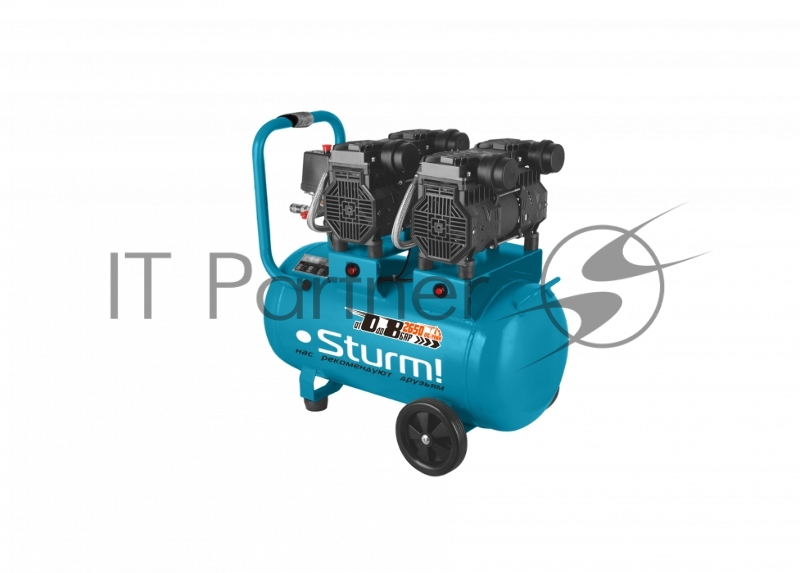 Компрессор воздуш. Sturm! AC93450OL безмасл.бесшумн. 2х1500Вт,50л,2650об/мин,480л/м