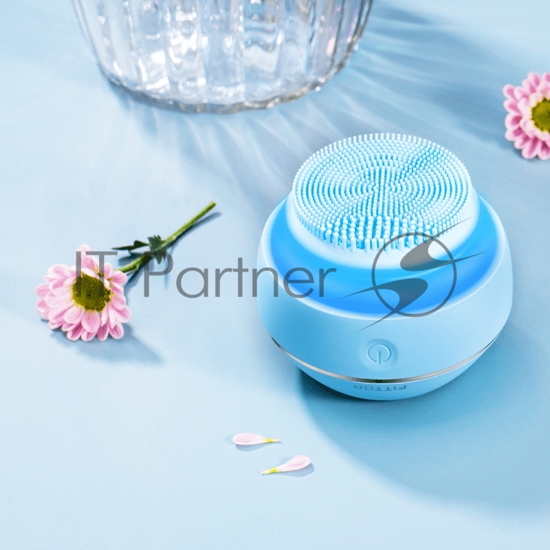 Массажер для ультразвуковой чистки лица FitTop L-Sonic, голубой