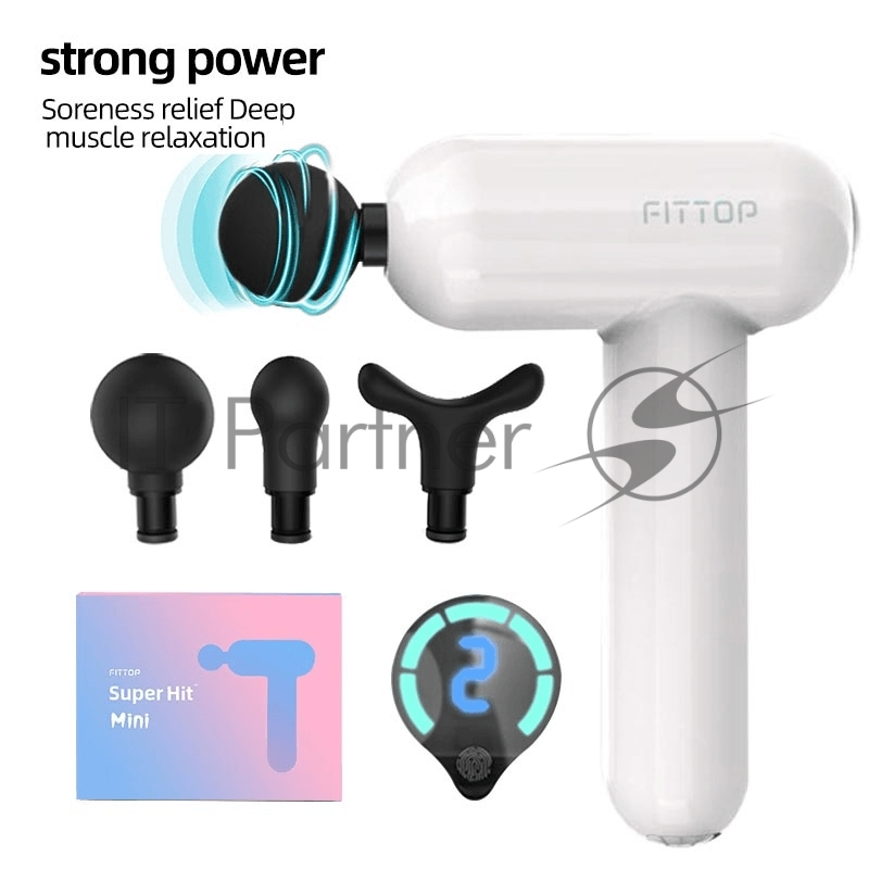 Перкуссионный массажер FitTop SuperHit Mini, белый