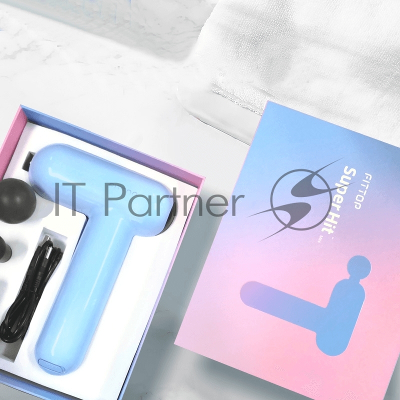 Перкуссионный массажер FitTop SuperHit Mini, голубой