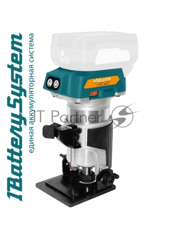 Фрезер STURM! CER1803 аккумуляторный 18 В, 1BatterySystem, 3 основания, сумка, без АКБ и ЗУ